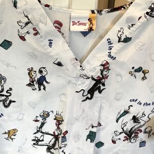 Dr. Seuss nurses scrub top. Cat in the Hat